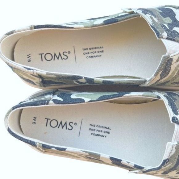 NEW Toms Dirty Olive Camouflage Print Women’s Alpargata Slip-On — SZ 6 - Picture 7 of 11